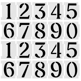 20 Pcs Curb Painting Stencils Kit 4 Inch Curb Address Stencil Kit for Painting on Walls Number Curbs Stencils Kits for Address Paint on Wood Wall Mailbox Road