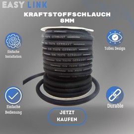 Easy Link Fuel Hose 8 mm 5 m Petrol Hose Diesel Hose Oil Hose NBR DIN 73379