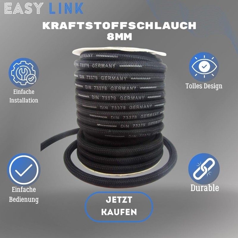 Easy Link Fuel Hose 8 mm 5 m Petrol Hose