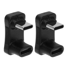 EMSea 2PCS 180 Degree Angle USB C Adapter U Shape USB-C Male to USB-C Female Converter Connector PD 100W Fast Charge 10Gbps for Type-C Mobile Phones Tablet Laptop
