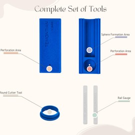 TEMONTIAN 10MM Clay Bead Maker,Polymer Clay Bead Hole Maker & Round Bead Roller, 2-in-1 Clay Piercing Tool with 3mm Depth Guide and Matching Round Cutter