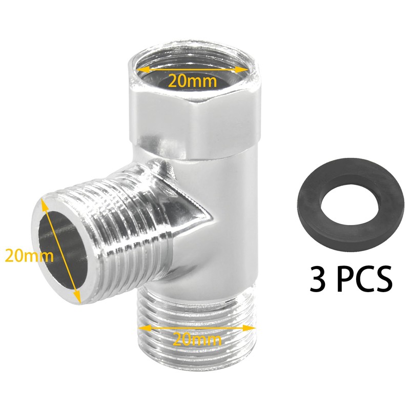 20mm 3 Way T Shaped Water Diverters,Brass Shower Diverter Valve