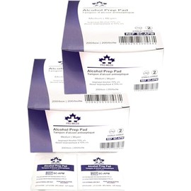 PODOCURE Alcohol Prep Pad | Sterile Wipes | Medium Size | 2-Ply Cotton 70% Isopropyl Individually Wrapped (400 Pads)