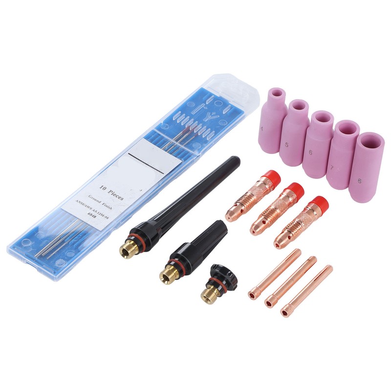 17Pcs TIG Welding Set ABS Argon Arc Welding Torch Glass