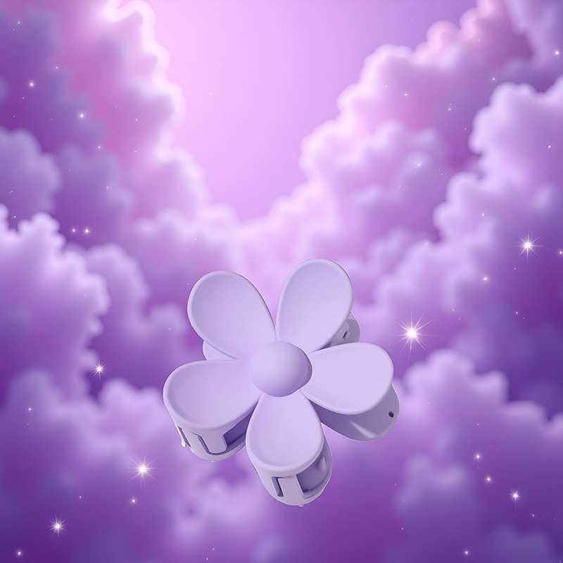 1 Purple Hair Claw - Flower Shaped Plastic Jaw -