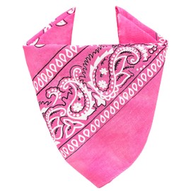 100% Cotton Bandana Set of 3/5/10 for Women Men Kids Unisex Plain and/or Paisley Pattern Ref A644, fuchsia