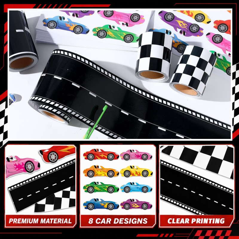 4 Rolls Racing Car Theme Bulletin Board Border Set Race