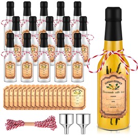 16Pcs Vanilla Extract Bottles Swing Top Glass Bottles for Vanilla Extract Homemade Small Syrup Bottles with Cap Shrink Band Sticker Funnel Gift Giving Jars for Beverages Oil Vinegar Drinks Sauce(5 oz)