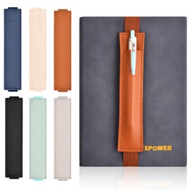 Dokeno Pack of 6 Pen Holder Notebook, PU Leather, Portable Elastic Pen Bag, Reusable Diary Pen Holder with Elastic Band for Notebook, Planner, Tablets