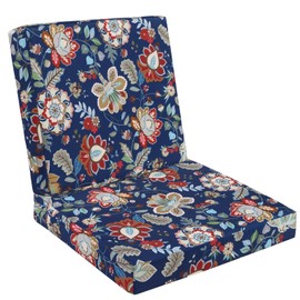 MJIAHOMDEC Outdoor Chair Cushions Set of 2,Waterproof Outdoor Seat Cushions for Patio Furniture,Removable Seat Bottom & Back Cushion Covers with Ties,Outdoor Chair Pads,19"x16"x3"