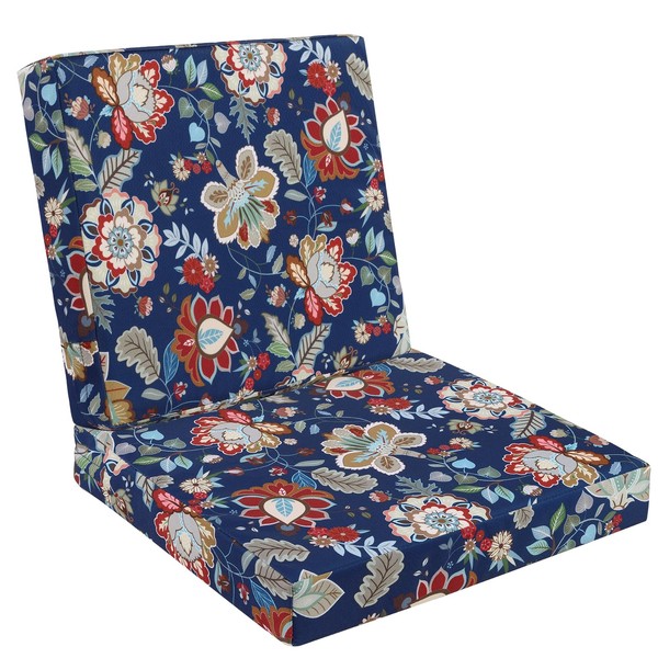 MJIAHOMDEC Outdoor Chair Cushions Set of 2,Waterproof Outdoor Seat Cushions