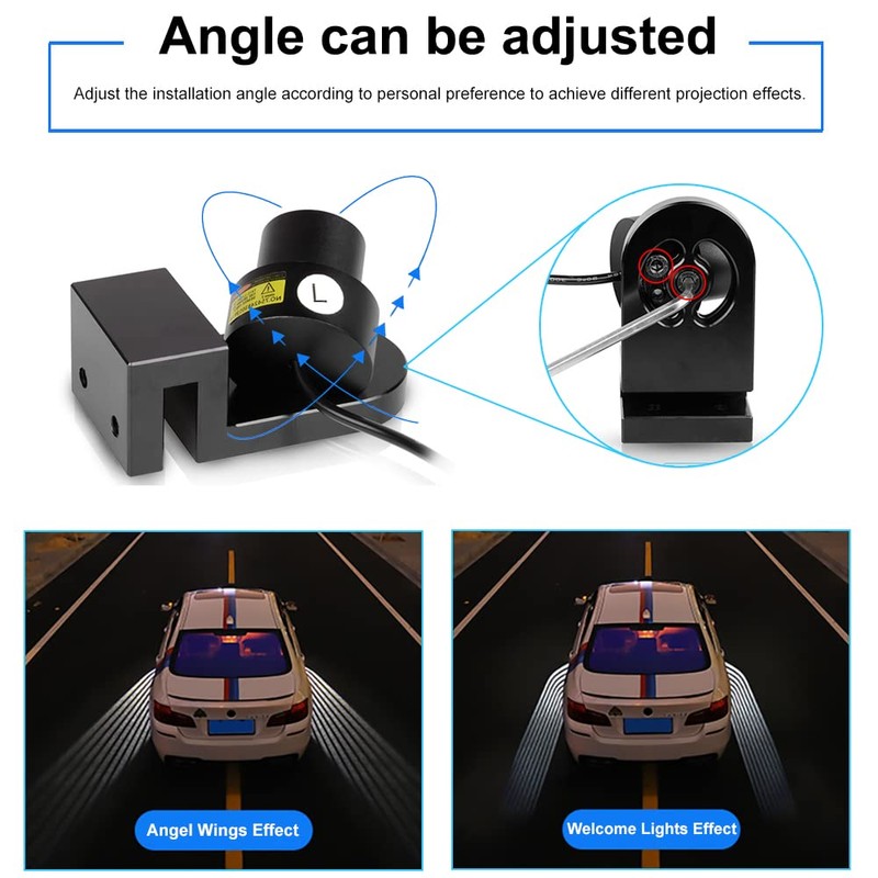 BukNikis Car Body Projector Lights, Ice Blue HD Angel Wings