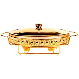 jinsongdafa Casserole Dish 13" x 9" Glass Baking Dish with Stainless steel Lid and rack, Golden oval 2.5 Qt Large Baking Pan For Casserole & Lasagna, Microwave Dishwasher Freezer Oven Safe