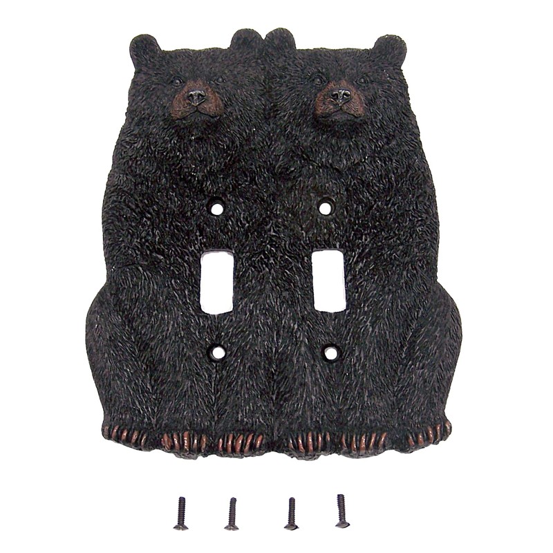 Sitting Bear Double Light Switch Cover, Toggle Light Switch Cover,