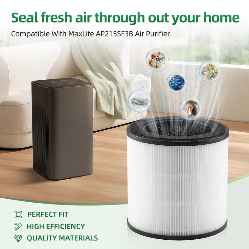 APF-H13BV2 Replacement filter Compatible with MaxLite AP215SF3B Air Purifier, PurAirMax