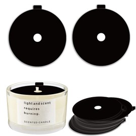 Candle Dust Covers (100 Pack), Joyfulmap Preprinted Black Pull Tab Lid for Craft Candle Decoration, Candle Topper Protection Accessories for Candle or Craft Fragrance Candles Making (6.985cm/2.75in)