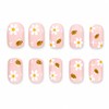 Bee Daisy Press on Nails Short Square - Soft Nude