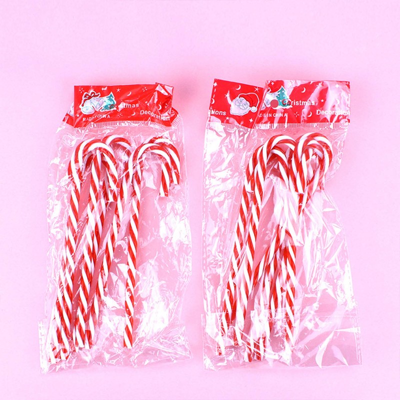 ABSOK 12 Pieces Plastic Candy Canes for Christmas Tree, Hanging