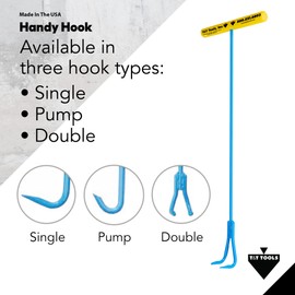 T&T Tools Handy Hook Lifting Tool–30 Inch Double Hook End Made with 3/8 inch Steel-Heavy Duty Lifting Hooks, Lift Manhole Covers, Storm Drain Cover Rigid Steel Tool Hook for Moving Lifting and Pulling