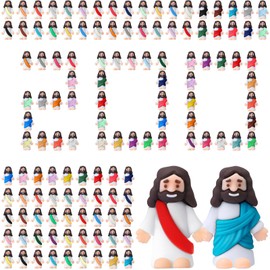 Bememo 200 Pcs Jesus Toys Little Jesus Figurine Miniature Jesus Doll Tiny Jesus Figurine to Hide and Seek Classic Religious Gifts for Easter Egg Stuffers (Lively Colors)