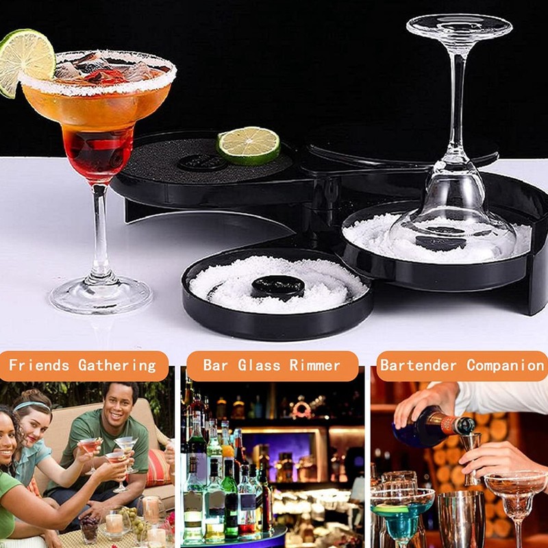 3 Tier Bar Glass Rimmer Food Grade Professional Sugar Salt