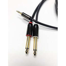 OMNIHIL 3.5mm 1/8" TRS Male to Dual 1/4" TS Male Mono Stereo Y-Cable Splitter Compatible with Seymour Duncan PowerStage 700 Guitar Amp Head