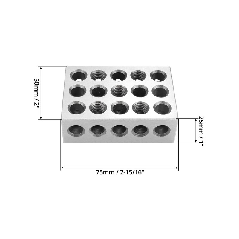 QWORK 2 Pieces Parallel Blocks Metric 1-2-3 Blocks, 23 Holes