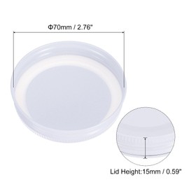 uxcell 16Pcs Mason Jar Lids, 70mm/2.76" Regular Mouth Tin Plate Caps Leak Proof for Canning Jars Kitchen Storage (White)