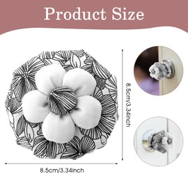 TIESOME 2 PCS Cotton Door Knob Covers with Floral, Door Knob Protector Cover Wall Protectors Reusable Washable Door Handle Cover for Round Door Handle Protection and Door Handle Decorating (Red)