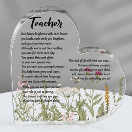 Teachers Appreciation Gifts for Women Acrylic Heart Teacher Paperweight Keepsake Gifts for Teachers Appreciation Day Gifts First Last Day of School Birthday Christmas Gifts for Teachers