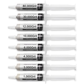 8 Pack Diamond Polishing Compound Genuine 50% Concentration Diamond Paste Kit 80,000 to 1,000 Grit Lapping Stropping Compound for Glass Watch Metal Knife Ring Jewelry Rock Resin Scratch Remover Repair