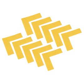 PATIKIL 5s Location Marking Corner 4x4x1.2 Inch 10 Pack L Shaped Floor Marker for Office Table Top, Desk, Warehouse Floor, Yellow