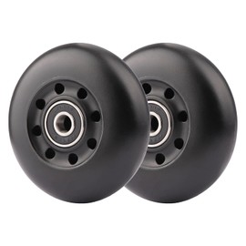 Juego de 2 Ruedas de Repuesto para Patinete de Poliuretano de 76 mm y 90 A, Compatible con Razor RipStik Classic Air, DLX G Ripsurf (Negro)