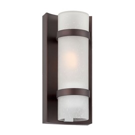 Homeroots Bronze and White Glass Wall Sconce