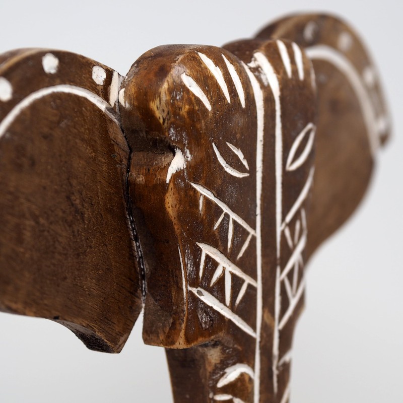 Koopman International Handcrafted Rustic Wooden Elephant Head Sculpture - Tribal