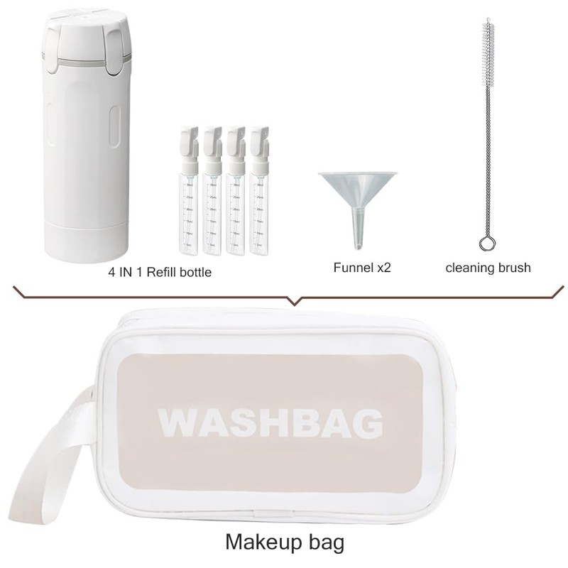 4-in-1 Travel Dispenser Bottle,4 Pack 30ML Travel Bottles for Toiletries