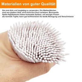 Norhogo Pack of 400 cotton swabs, pointed cotton swabs, small cotton swabs, make-up cosmetic assistant sticks for tattoo, eyebrows, beauty, makeup, nails