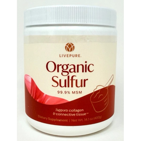 Live Pure Organic Sulfur 99.9% MSM 14.1 oz Jar -