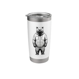 Cool Lineart Bear in Stylish Streetwear Outfit Stainless Steel Insulated Tumbler