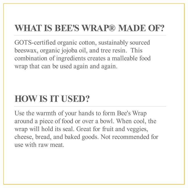 Bees Wrap 153CW10113 Set of 3 Cheese Wraps Plastic Alternative