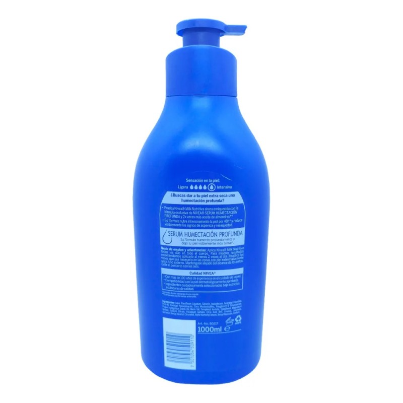 Nivea Milk Nutritiva crema corporal 1 L nutrición para piel