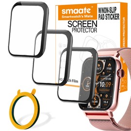 smaate 3D Screen Protector Compatible with Trendia TG09 1.83 inches Fitness Tracker Smart Watch, PMMA Material, Anti-shatter, Full Coverage, with Non-slip Pad sticker, 3-PACK