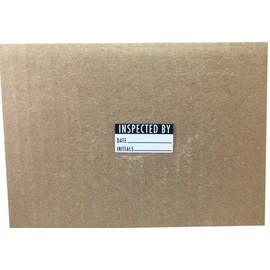 White & Black Inspected by: Date - Initials Labels | 19 mm x 38 mm 0.75 x 1.5" Inch | 500 Pack