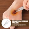 wilcractk Tweezers Set Curved and Straight Stainless Steel 14 cm