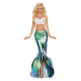 Party King Women's Under The Sea Mermaid Costume, Turquoise/White, Medium