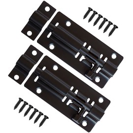 2Pcs Door Lock Bolt Latch 3inches Stainless Steel Door Bolt for Internal Doors Bathroom Toilet with Screws (3"-Black)