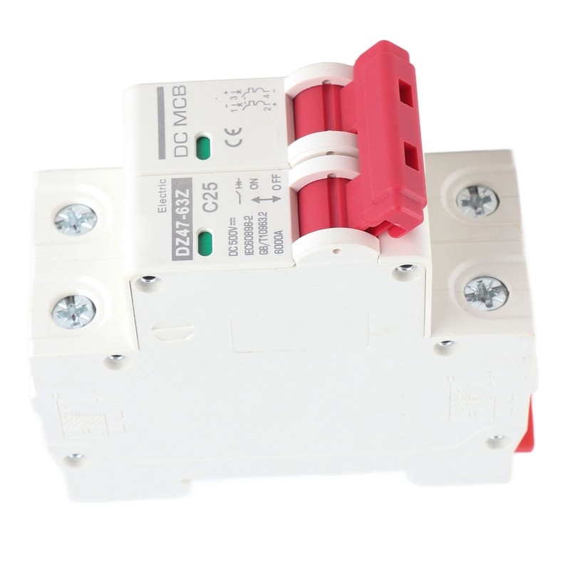 DC Circuit Breaker 2P 6000A Breaking Capacity DIN Rail Installation
