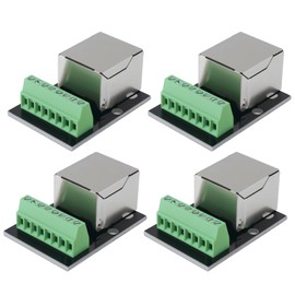 Be In Your Mind 4x RJ45 Ethernet Single Female Terminal Connector 2.54mm Pitch 8-Pin RJ45 Ethernet Terminal Block Adapter