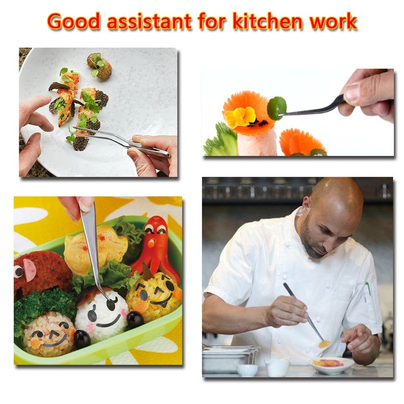 Tangoowal Kitchen Cooking Tweezers Culinary,3 Piece Set Stainless Steel Tweezer