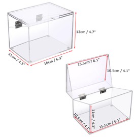BTSKY Clear Acrylic 4 x 6 inch Index Card Box with Sign Lid - Index Card Holder Notecard Box Recipe Card Box Plastic Storage Organizer for Filling Index Cards, Note Cards, Flashcards, Recipes